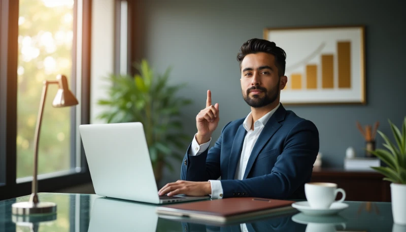 Man with a laptop